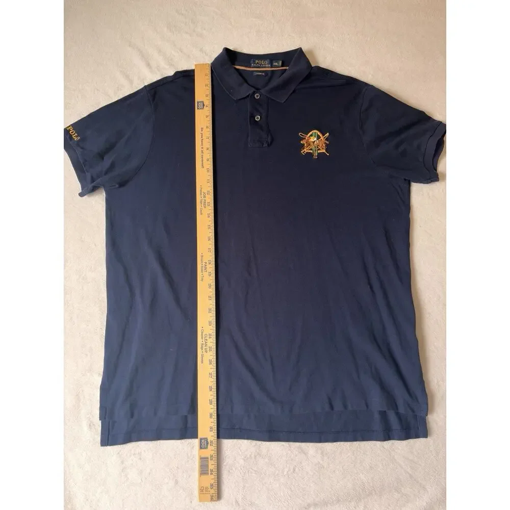 Polo Ralph Lauren Size XXL Custom Fit Blue Polo Shirt Crest